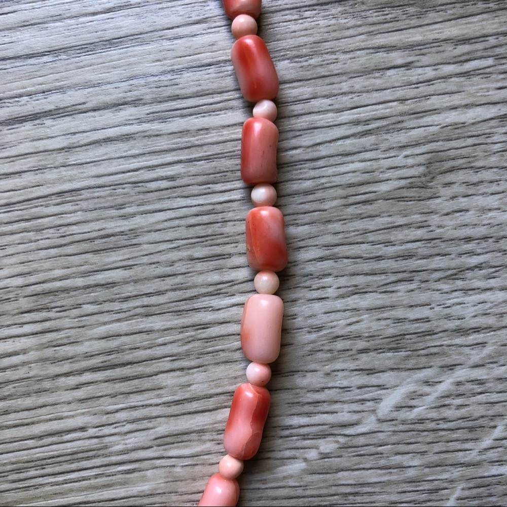 Gorgeous Vintage Angel Skin Coral Beaded Necklace Natural Rare Unique - Picture 6 of 13